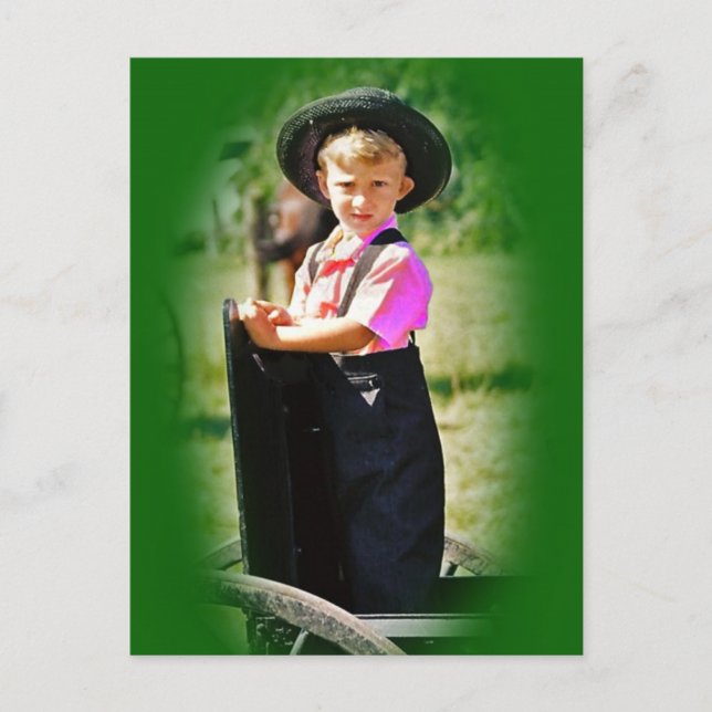 Amish Boy Postcard (Front)