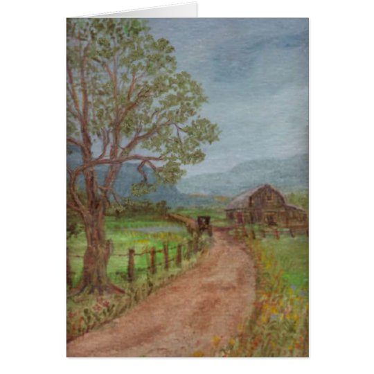 Amish Buggy Going Home Card