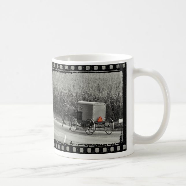 Amish Buggy Monochrome Coffee Mug (Right)