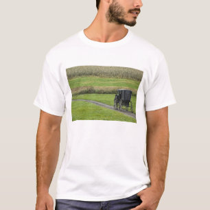 Amish buggy on farm lane, Northeastern Ohio, T-Shirt