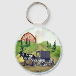 Amish Buggy Returning Key Ring