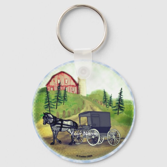 Amish Buggy Returning Key Ring (Front)