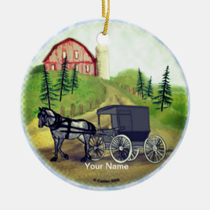 Amish Buggy Returning ornament