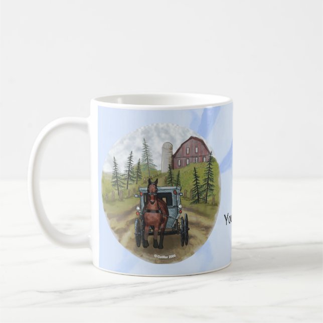 Amish Buggy Town Day mug (Left)