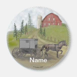 Amish Buggy Visiting Magnet