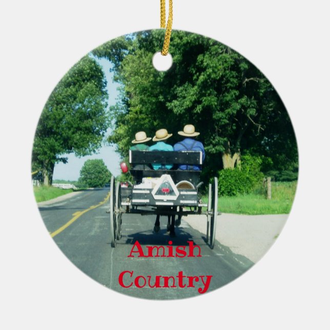 Amish Country Panoramic Christmas Ornament (Front)