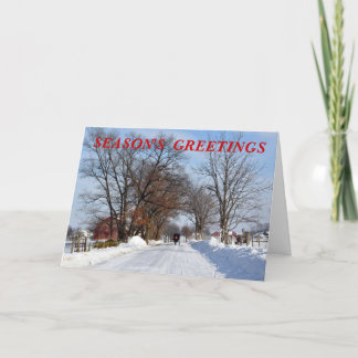 Amish Country Winter Lane Holiday Card