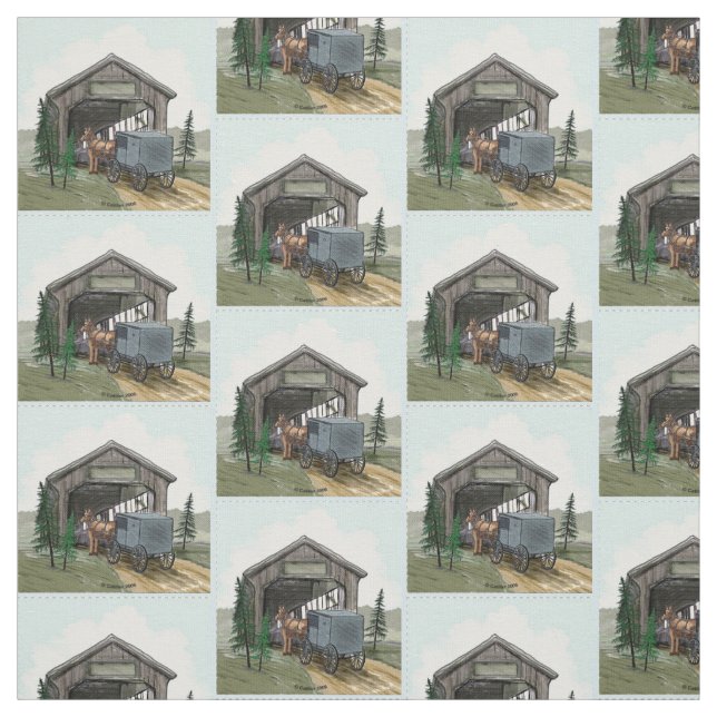 Amish Covered Bridge Fabric (Swatch)