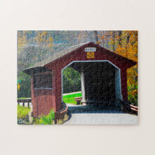 Amish Covered Bridge. Jigsaw Puzzle