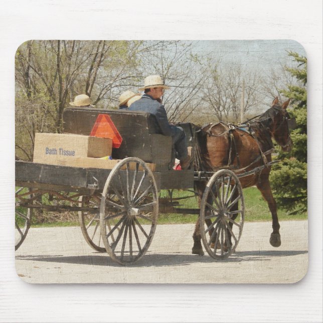 Amish Family Heading Home Mouse Mat (Front)