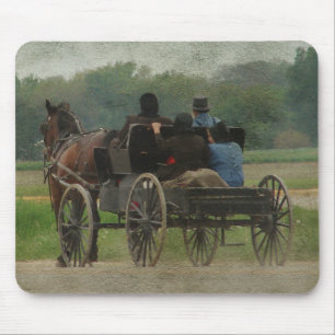 Amish Family Outing Mouse Mat