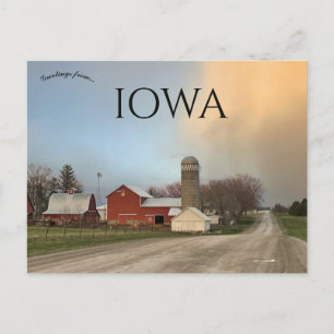 Amish Farm After a Rainfall in Johnson County Iowa Postcard