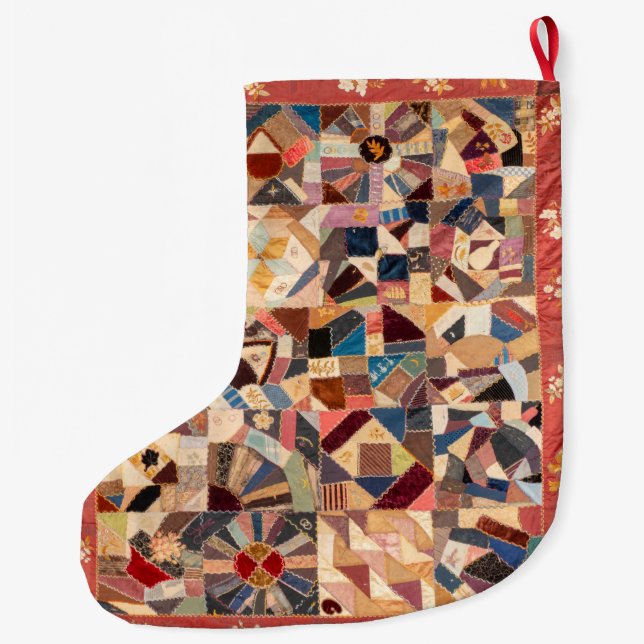 Amish friendship quilt  large christmas stocking (Back)