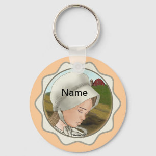 Amish Girl Bonnet Key Ring