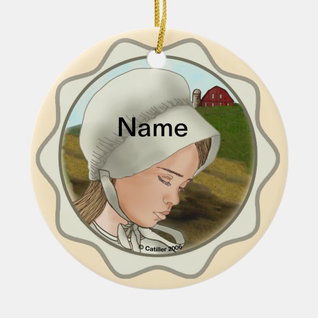Amish Girl Bonnet ornament (Front)