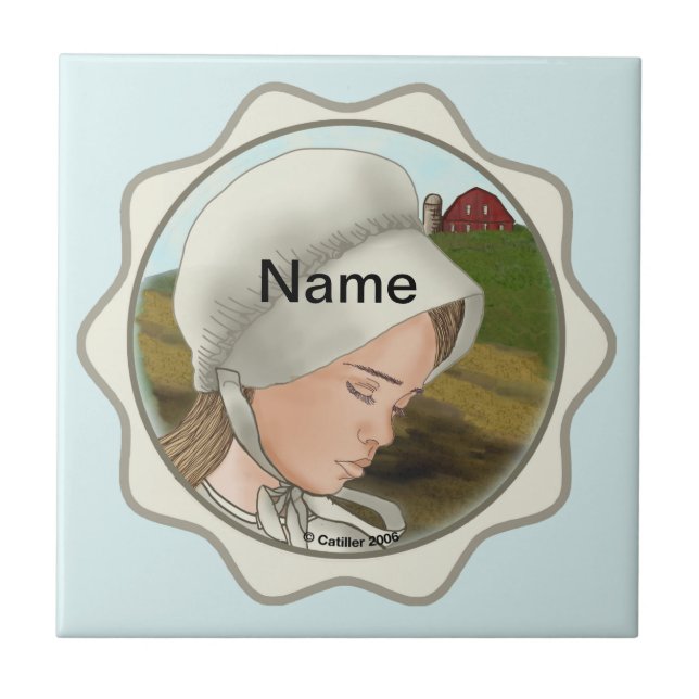 Amish Girl Bonnet  Tile (Front)