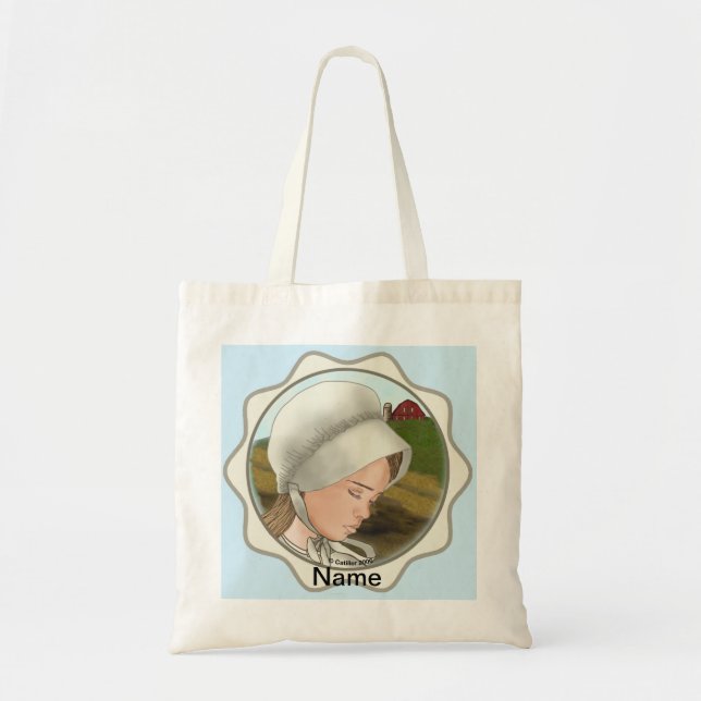 Amish Girl Bonnet Tote Bag (Front)