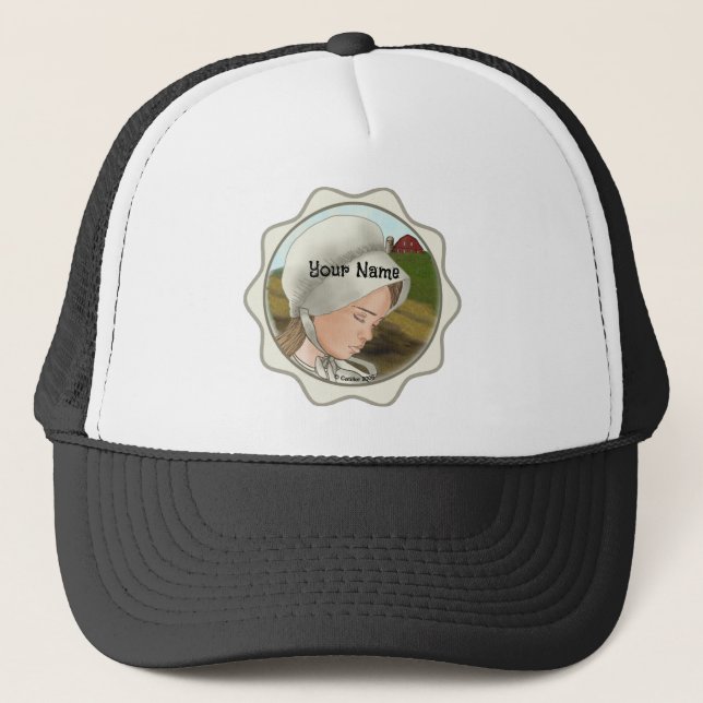 Amish Girl Bonnet Trucker Hat (Front)