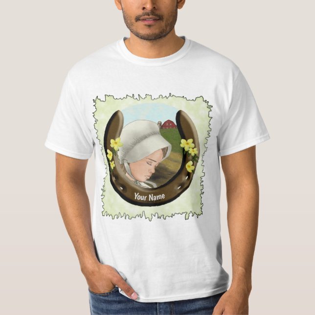 Amish Girl Horseshoe t-shirt (Front)
