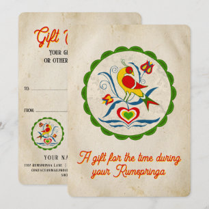 Amish - Hex Sign Distelfink Tulips Hearts Waves 1 Card