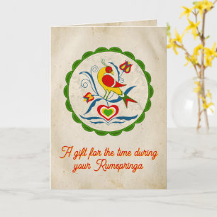 Amish - Hex Sign Distelfink Tulips Hearts Waves 1 Card