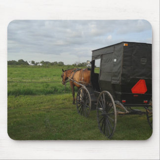 Amish Horse and Buggy at Sunset Mouse Mat