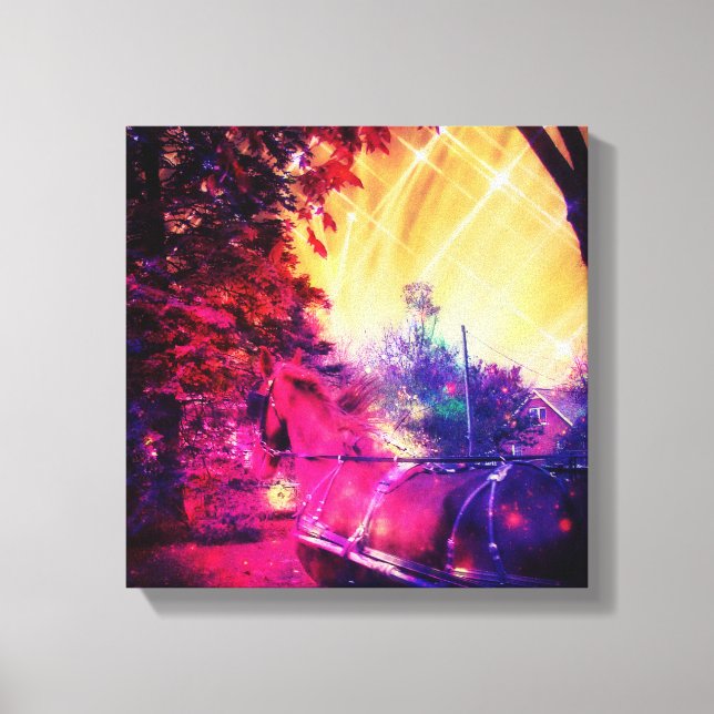 Amish Horse and Buggy Fun Digital Art Canvas Print (Front)