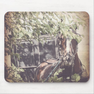 Amish Horse and Buggy in the Shade Mouse Mat