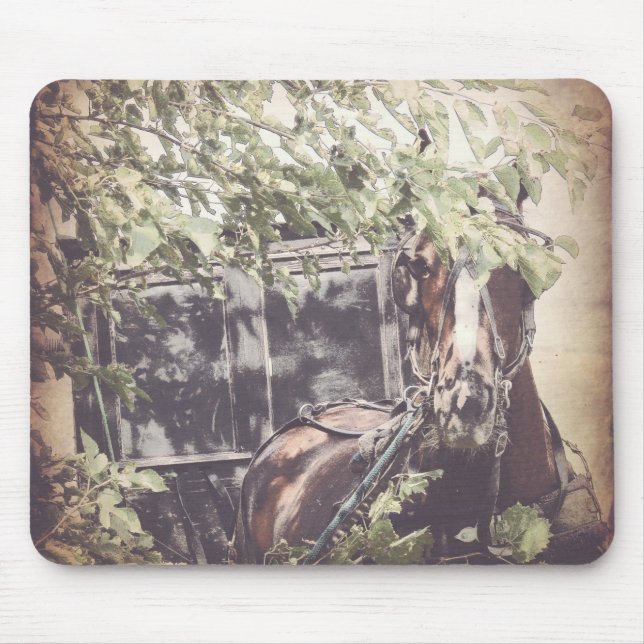 Amish Horse and Buggy in the Shade Mouse Mat (Front)