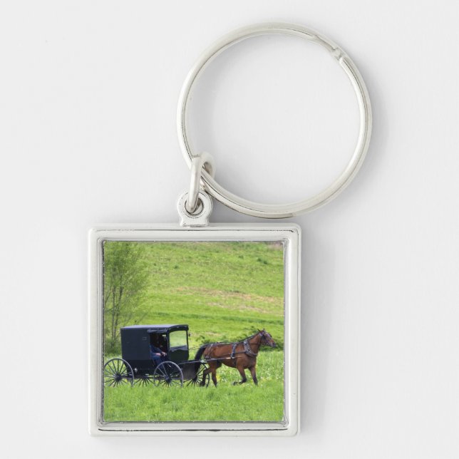 Amish horse and buggy near Berlin, Ohio. Key Ring (Front)
