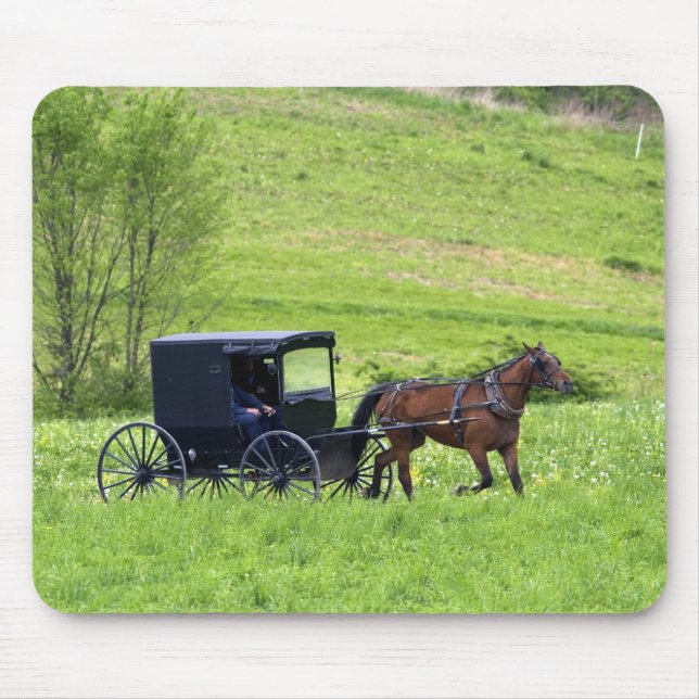 Amish horse and buggy near Berlin, Ohio. Mouse Mat (Front)