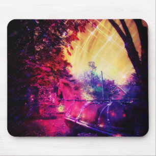 Amish Horse and Buggy Trippy Colourful Digital Art Mouse Mat