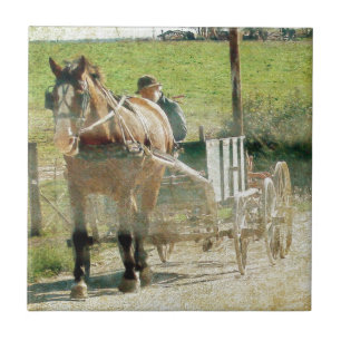 Amish Horse and Cart Tile