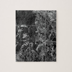 Amish Horse Black and White Grunge Jigsaw Puzzle