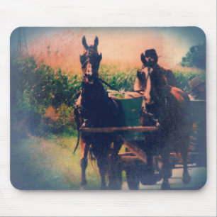 Amish Horse Team Mouse Mat