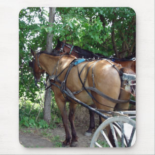Amish Horses Mouse Mat