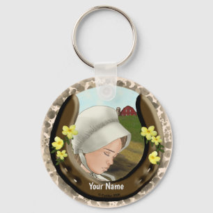 Amish Horseshoe Girl Key Ring