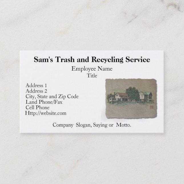 Amish House & Barn Business Card (Front)