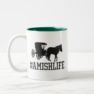 amish life -  horse and buggy amishlife  Two-Tone coffee mug