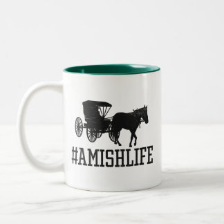 amish life -  horse and buggy amishlife  Two-Tone coffee mug