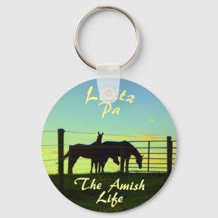 Amish Life, Lititz Horses Ketchain Key Ring