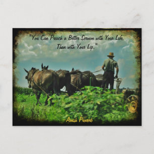 Amish Postcard. Proverb! Add Store or Your Name! Postcard