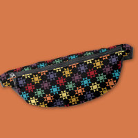Amish Quilt Print Bright Colours on Black Patterne