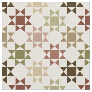 Amish Quilt Print Neutral Colours Patterned Fabric