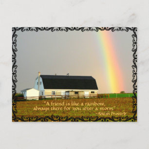 Amish Rainbow. Friends Proverb. Postcard