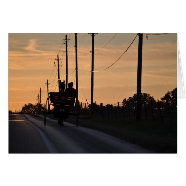 Amish Sunset Silhouette (Front Horizontal)