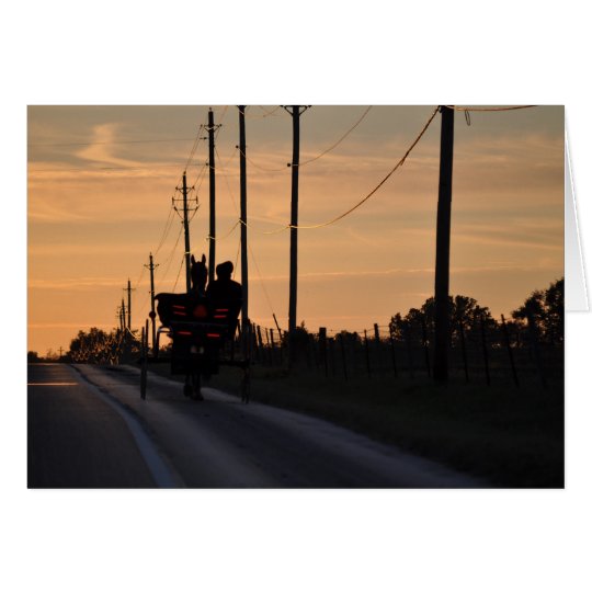 Amish Sunset Silhouette Card