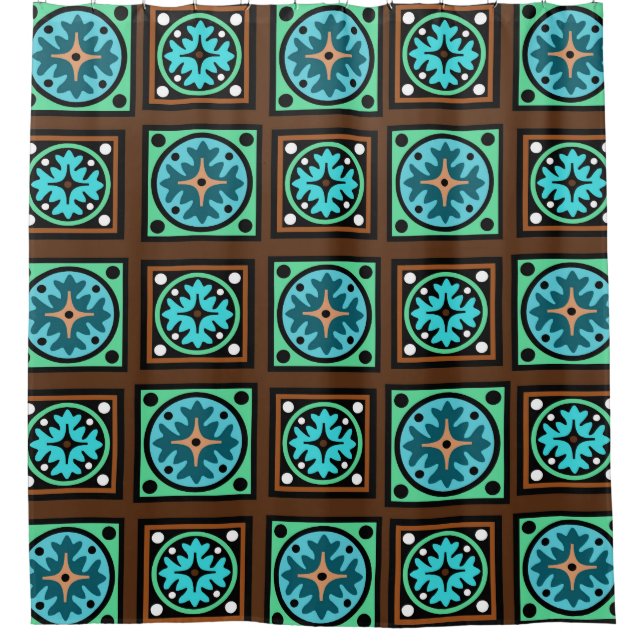 Amish Textile Print Shower Curtain (Front)