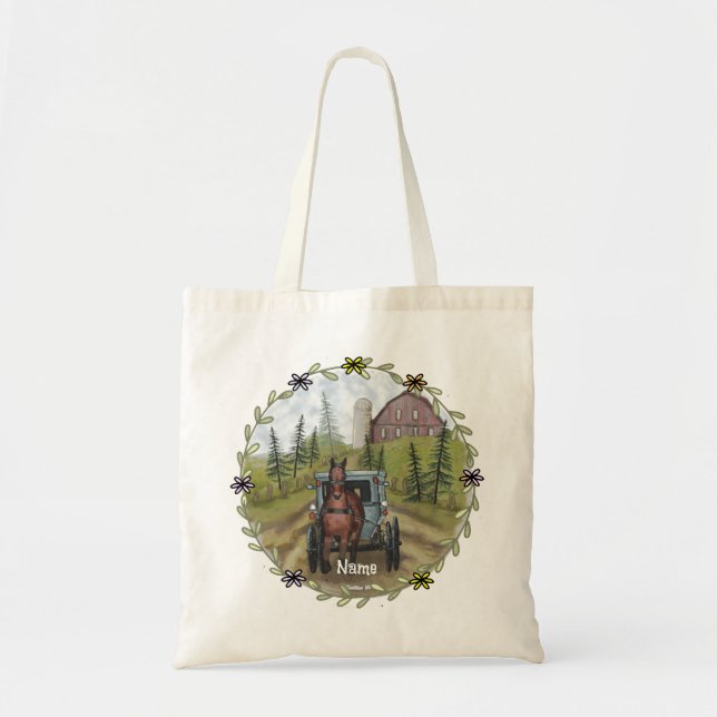 Amish Town Day Tote Bag (Front)