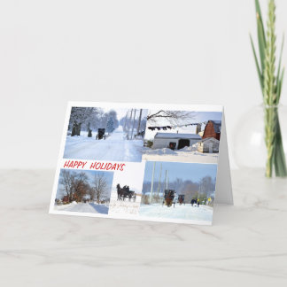 Amish Winter Holiday Collage Card